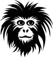radiant Black silhouette of marmoset head vector