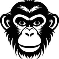 graceful Black silhouette of macaque head vector