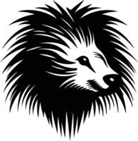 enchanting Black silhouette of North American porcupine head vector