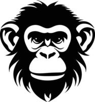 captivating Black silhouette of monkey head vector