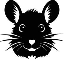 charming Black silhouette of mouse head vector