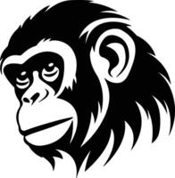 precious Black silhouette of monkey head vector