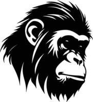 graceful Black silhouette of monkey head vector