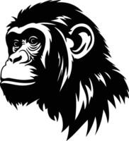 charming Black silhouette of monkey head vector