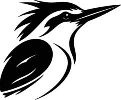 Black silhouette of nuthatch head vector