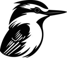 captivating Black silhouette of nuthatch head vector