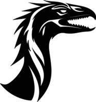 graceful Black silhouette of Ornitholestes head vector