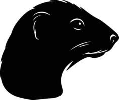 precious Black silhouette of mole head vector