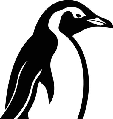 cuddly Black silhouette of penguin head