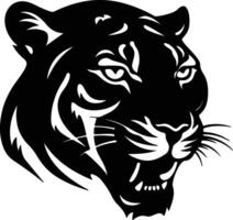 endearing Black silhouette of panther head vector