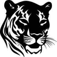 charming Black silhouette of panther head vector