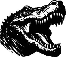 enchanting Black silhouette of Postosuchus head vector