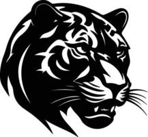 cuddly Black silhouette of panther head vector
