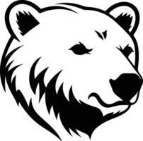 cuddly Black silhouette of polar bear head vector