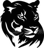 cuddly Black silhouette of puma head vector