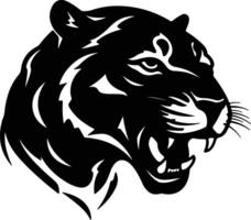 adorable Black silhouette of panther head vector