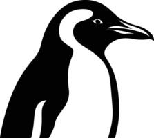 angelic Black silhouette of penguin head vector
