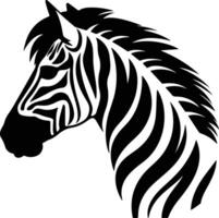 captivating Black silhouette of quagga head vector