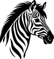 graceful Black silhouette of quagga head vector