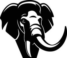 charming Black silhouette of platybelodon head vector