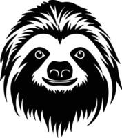 charming Black silhouette of three-toed sloth head vector