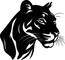 endearing Black silhouette of puma head vector