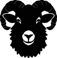endearing Black silhouette of sheep head vector