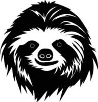 lovely Black silhouette of three-toed sloth head vector