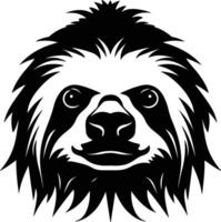 graceful Black silhouette of three-toed sloth head vector