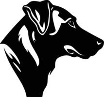 captivating Black silhouette of working dog head vector