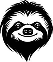 winsome Black silhouette of sloth head vector