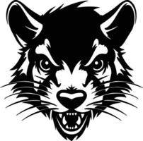 heavenly Black silhouette of Tasmanian devil head vector