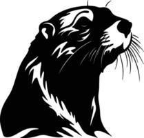captivating Black silhouette of sea otter head vector