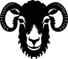 captivating Black silhouette of sheep head vector