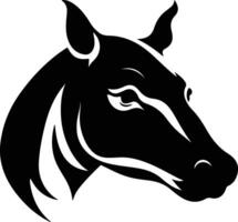 charming Black silhouette of tapir head vector