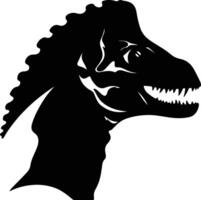 charming Black silhouette of Quaesitosaurus head vector