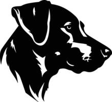 charming Black silhouette of working dog head vector