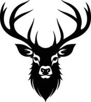 sweet Black silhouette of reindeer head vector