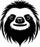 enchanting Black silhouette of three-toed sloth head vector