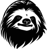 precious Black silhouette of sloth head vector