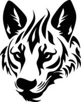 precious Black silhouette of Tasmanian tiger head vector