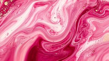 Fluid art texture with pink and gold creating a mesmerizing marble effect, perfect for backgrounds and design projects video