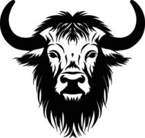 adorable Black silhouette of yak head vector