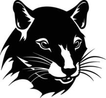 graceful Black silhouette of Tasmanian devil head vector
