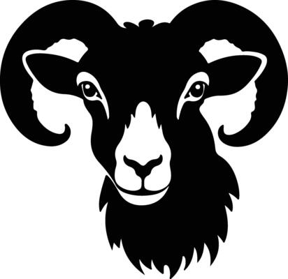 precious Black silhouette of sheep head