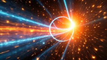 Dynamic Light Ray Motion with a Starburst Design and Glowing Speed Effects for Creative Illustrations photorealistic video