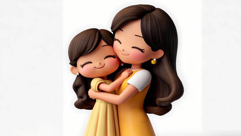 3d icon of a joyful mother and daughter embracing, with a transparent background, ideal for mother's day or family related designs 54305053 Stock Video at Vecteezy
