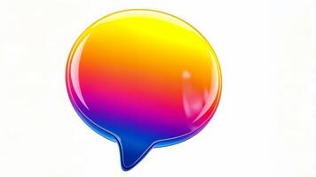 3d icon Vibrant speech bubble showcasing colorful conversations and social media engagement, with a transparent background for flexible usage video