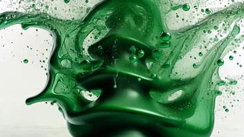 3d icon Green paint splashing and forming a christmas tree shape with transparent background video