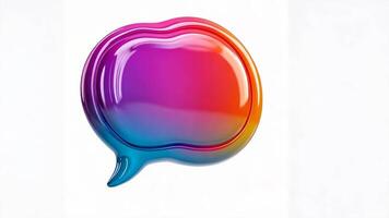 3d icon Vibrant speech bubble showcasing colorful conversations and social media engagement, with a transparent background for flexible usage video
